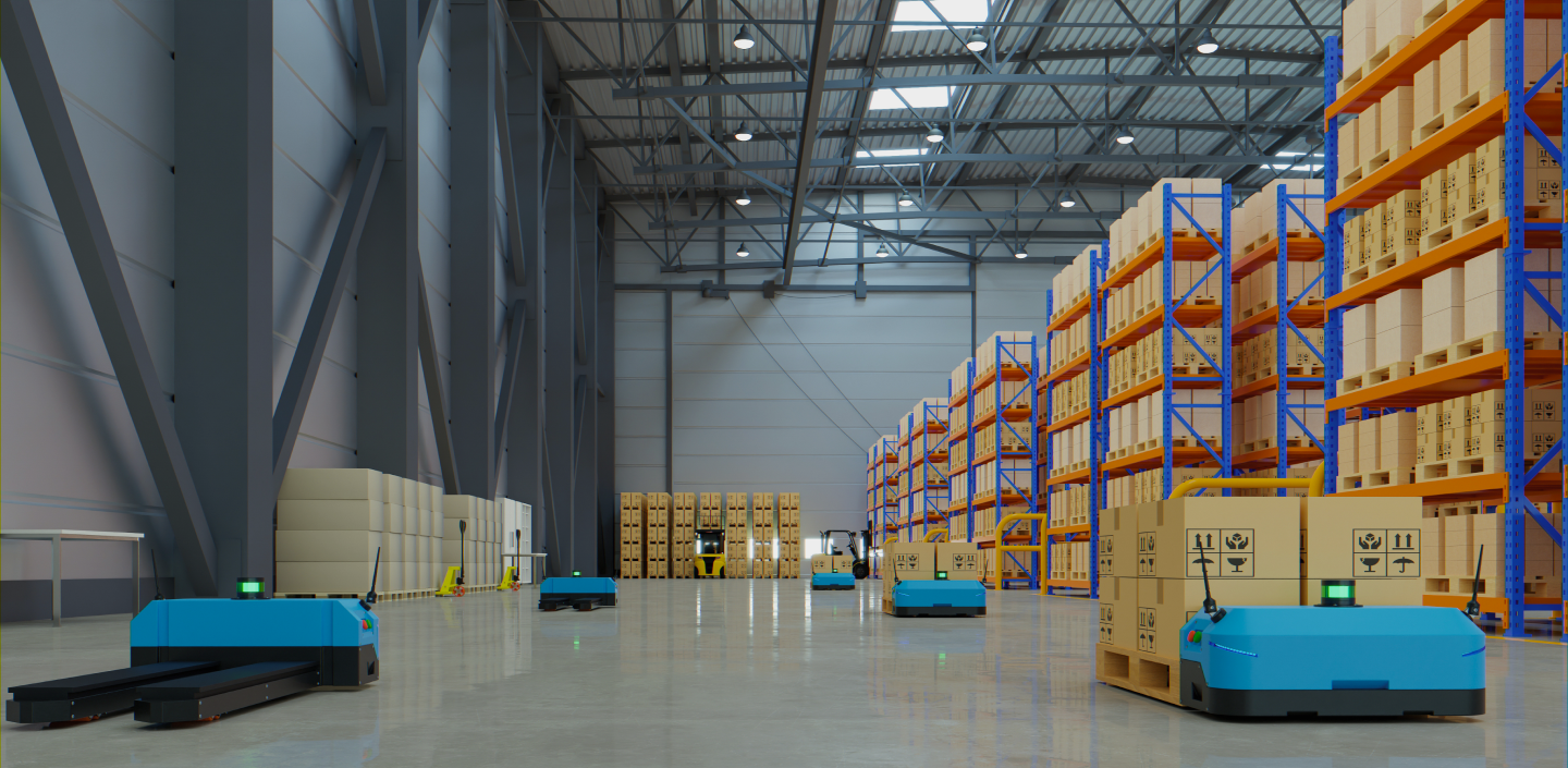 robots-efficiently-sorting-hundreds-parcels-per-hour-3d-rendering 1